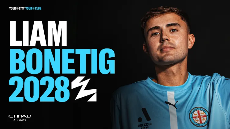 官方：墨尔本城签下澳大利亚青年国脚博内蒂格，双方签约至2028年